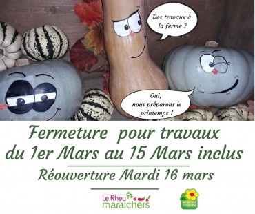 FERMETURE EXCEPTIONNELLE POUR TRAVAUX