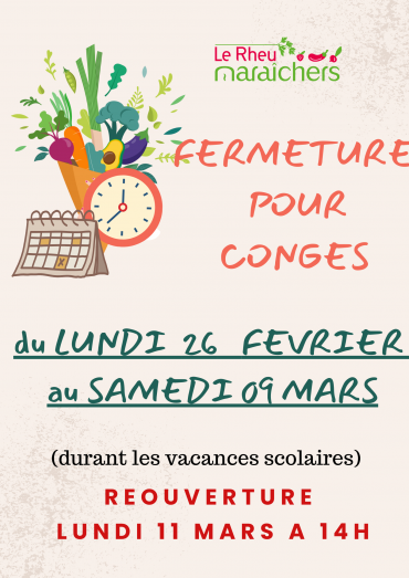Fermeture pour conges 