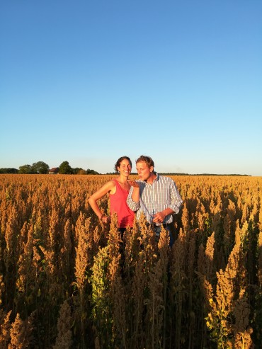 Nouveau , Marion et Damien  producteurs de quinoa, lentilles, petit épeautre, pois cassé